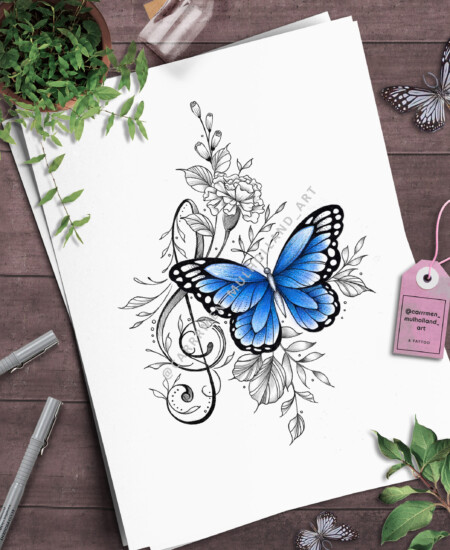 Bread and wheat on wooden background