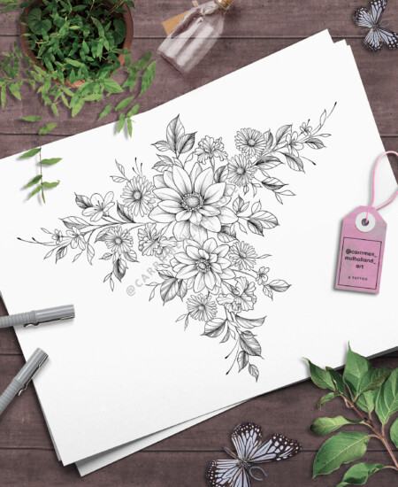 Bread and wheat on wooden background