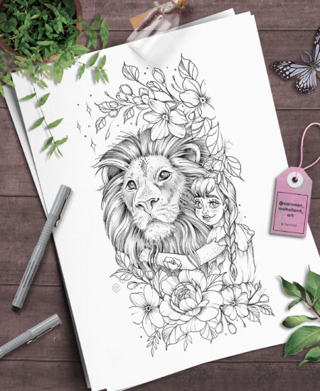 Bread and wheat on wooden background