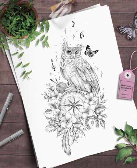 Bread and wheat on wooden background