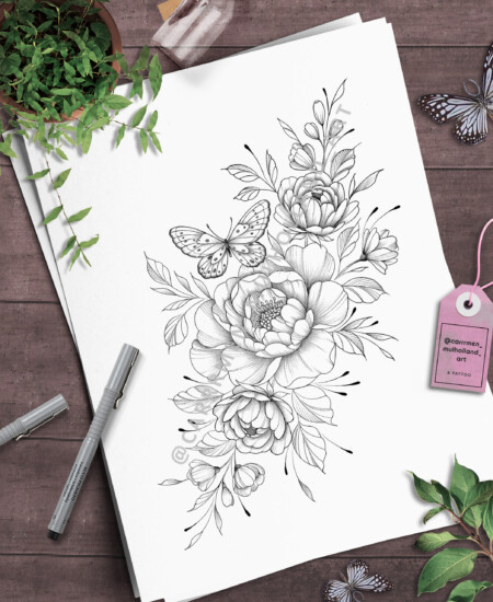 Bread and wheat on wooden background