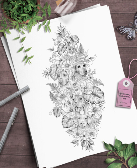 Bread and wheat on wooden background