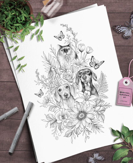 Bread and wheat on wooden background