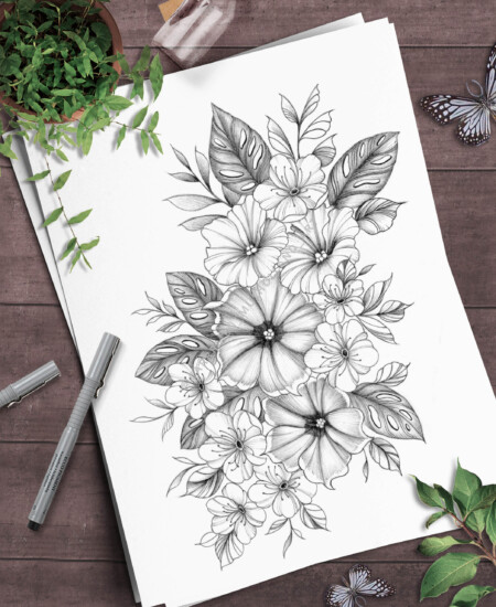 Bread and wheat on wooden background