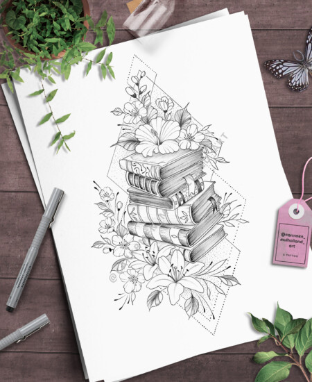 Bread and wheat on wooden background